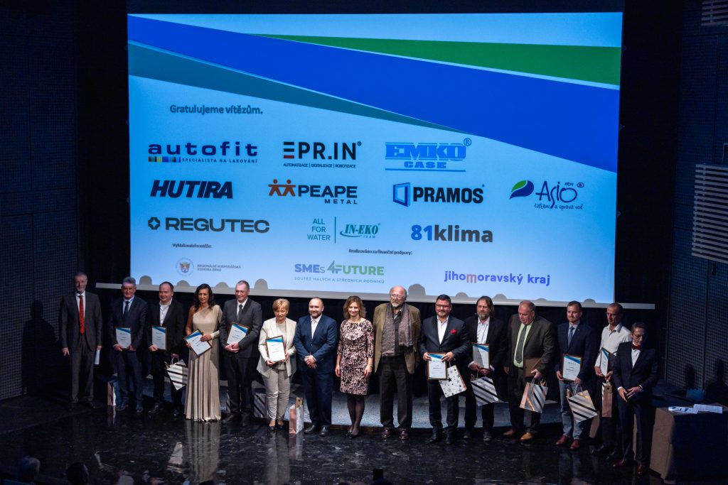 Slavnostní předávaání ocenění nejlepším jihomoravským malým a středním podnikům oceněným v soutěži SMEsFUTURE